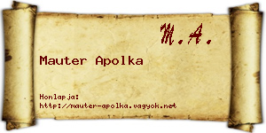 Mauter Apolka névjegykártya